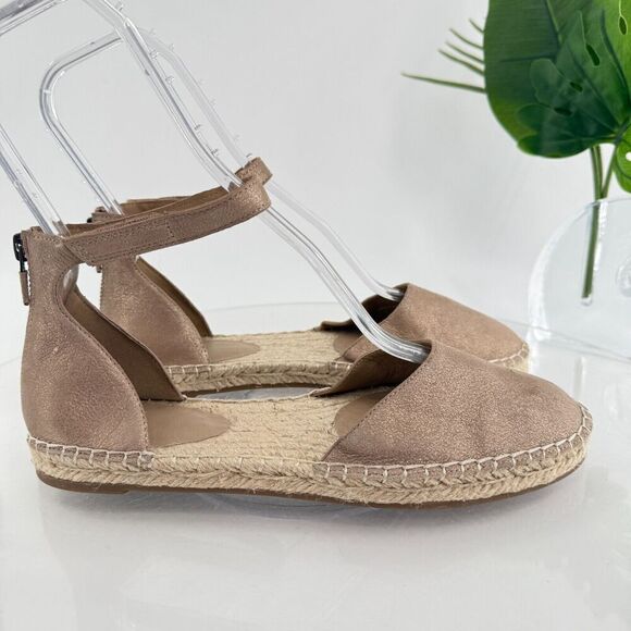 Eileen Fisher Womens Lal Espadrille Flat Size 8 Copper Gold Metallic Leather - Picture 3 of 16